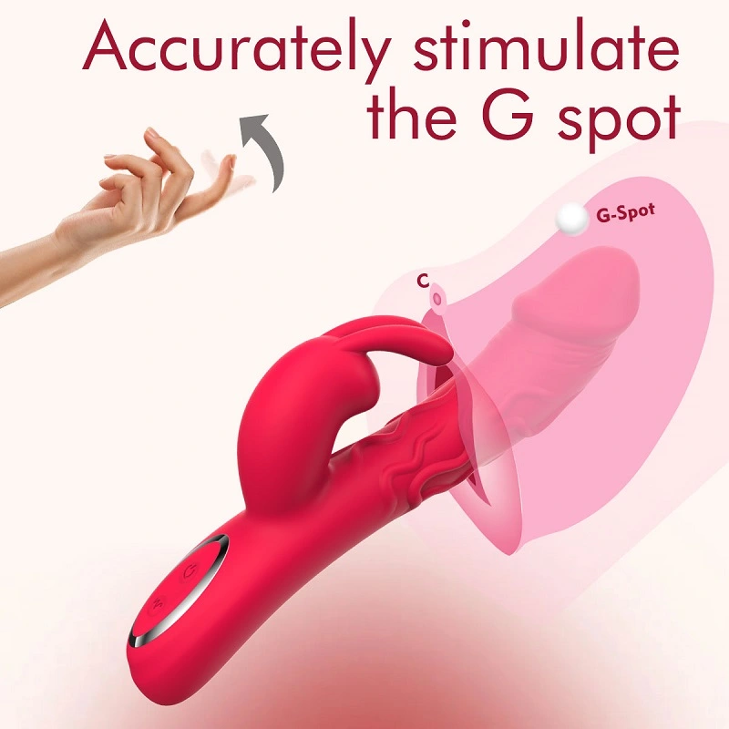 Infographic of Zen 8.5 showing simultaneous vaginal impact stimulation and clitoral shaking tease for double stimulus.
